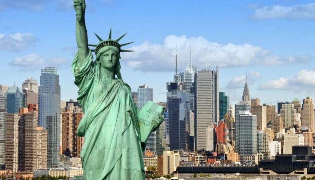 Frihetsgudinnan i New York.