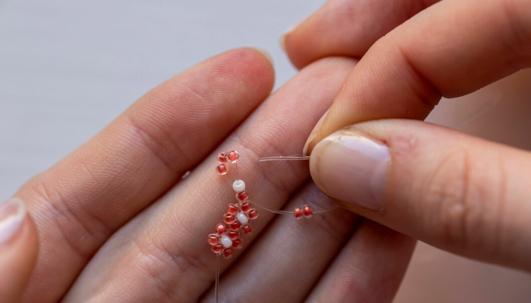 Glass beads strung on a thread