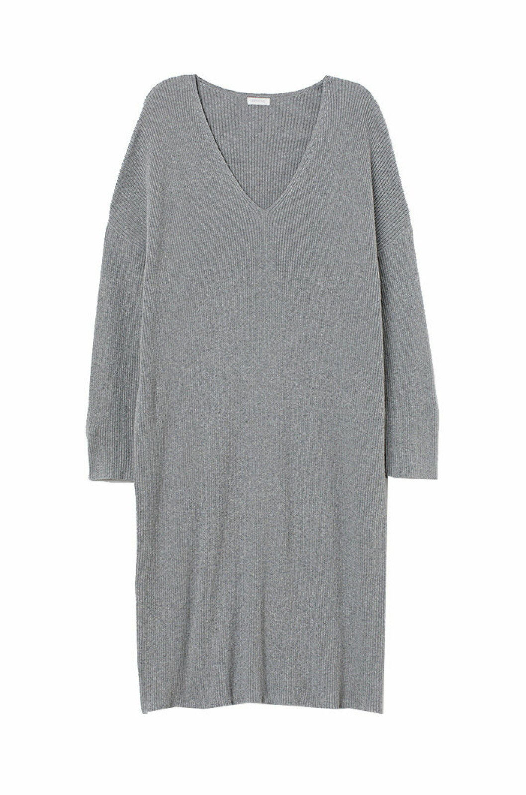 Grå stickad klänning från H&M.