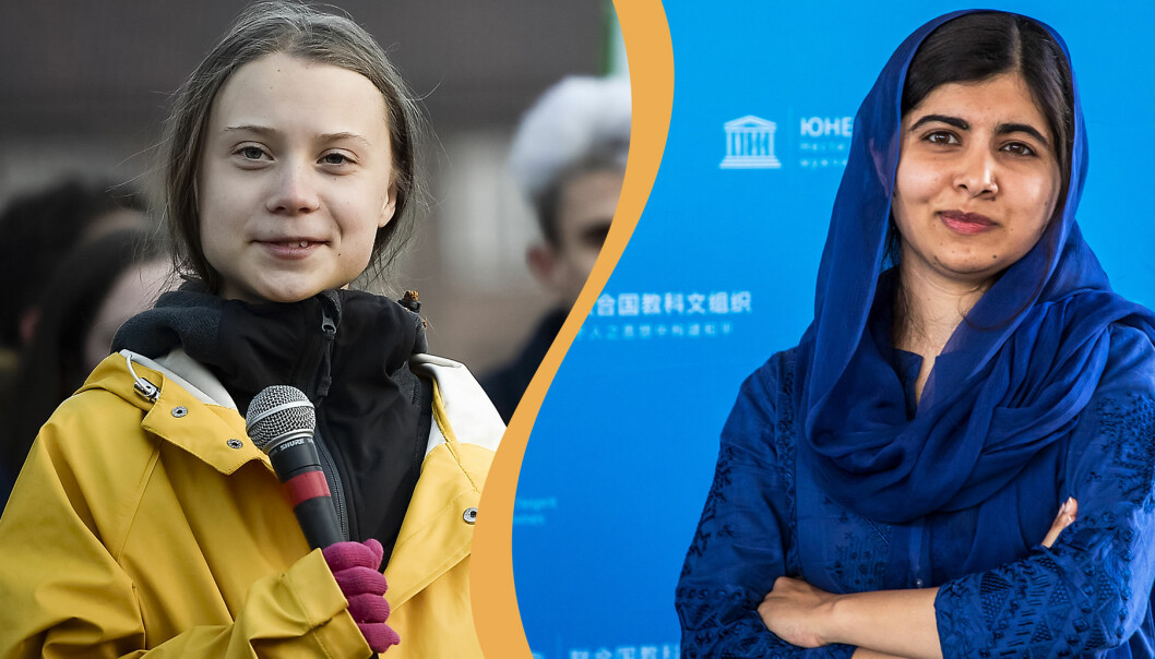 Greta Thunberg och Malala Yousafzai.