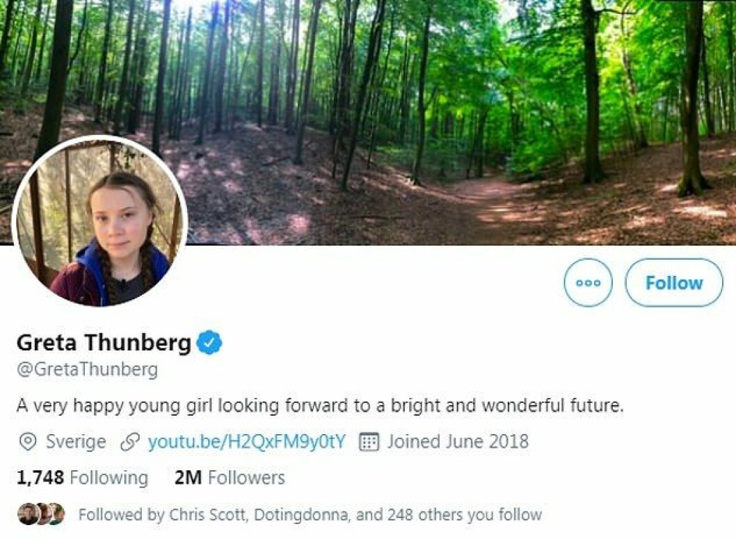 Men Greta var inte sen att svara… Greta Thunberg ändrar presentation på Twitter