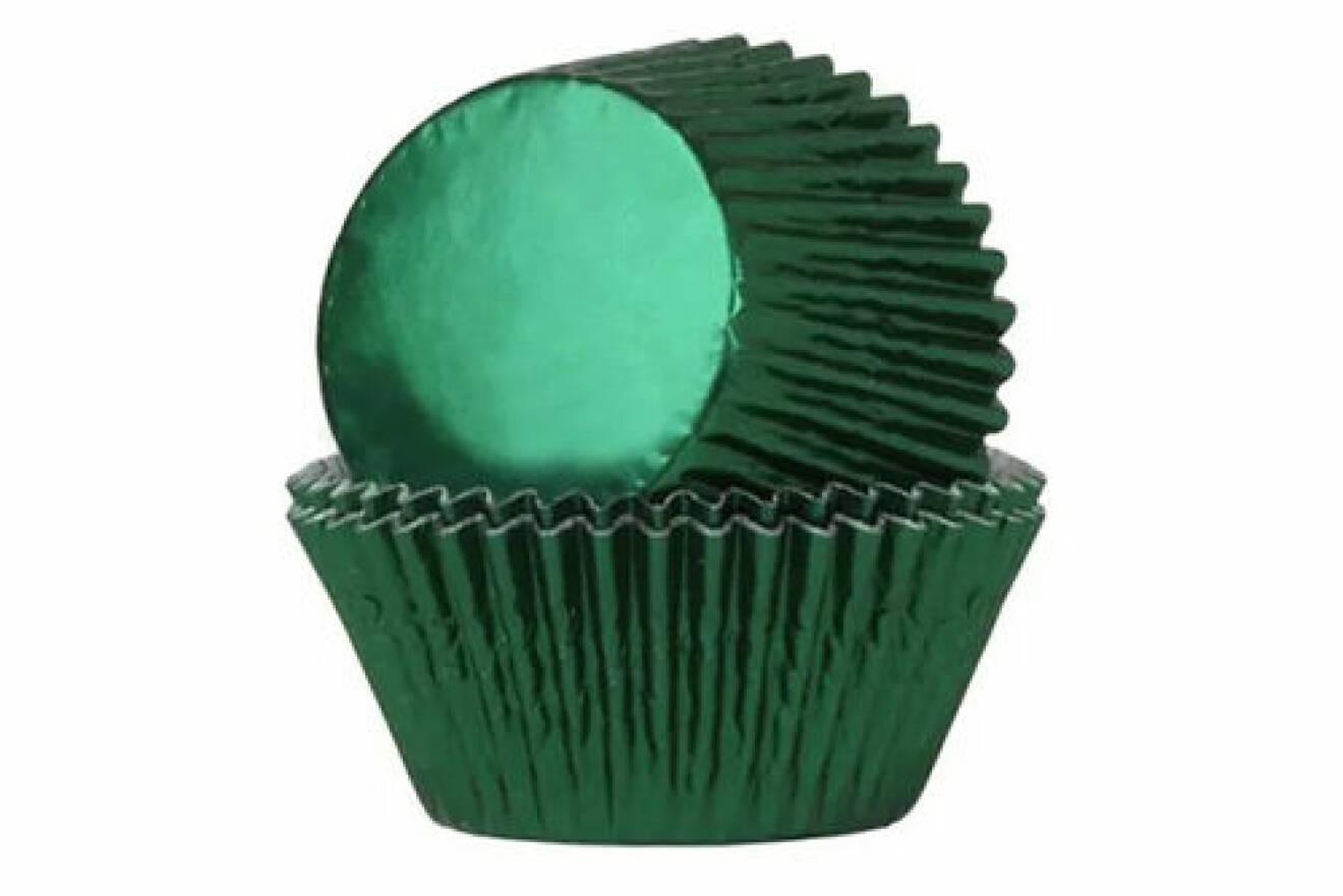 grön muffinsform i metallic