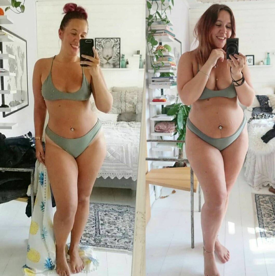 Influencern Sophia Anderberg, @fiaanderberg, driver ett kroppspositivt konto på Instagram. Foto: Privat Influencern Sophia Anderberg