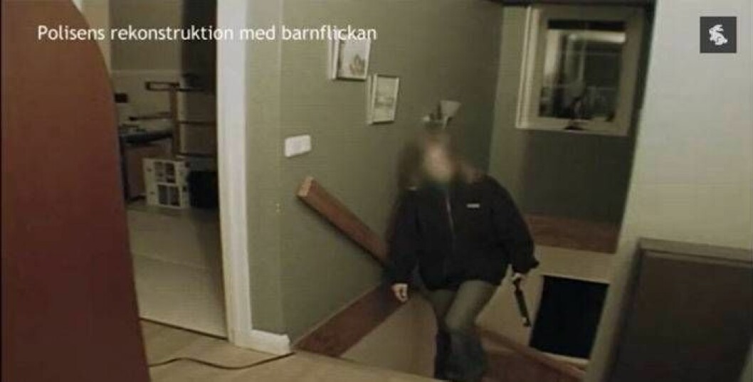 Bild från polisens rekonstruktion i utredningsarbetet om mordet i Knutby ur programmet GWs mord.