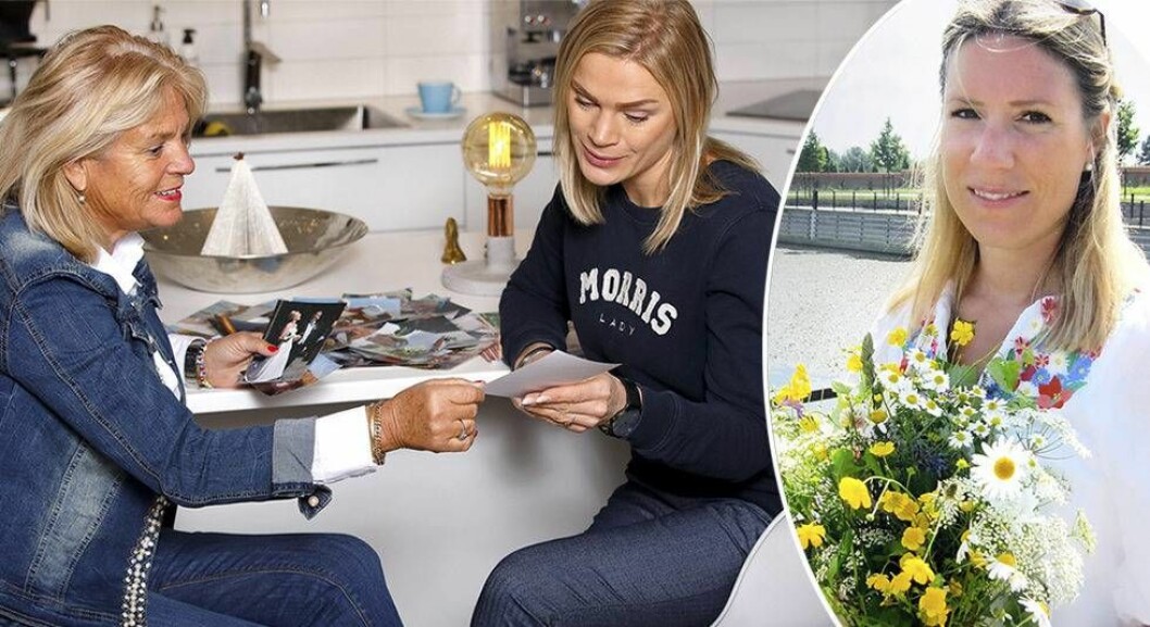 Gamla bilder håller alla fina minnen vid liv. Till höger Charolina ett år efter första cancerbehandlingen. Vännerna tittar på gamla bilder på Charolina.
