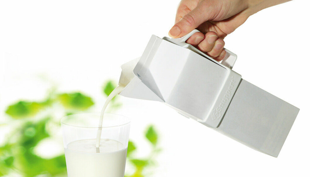 Kartonghållare för mjölk och juice.