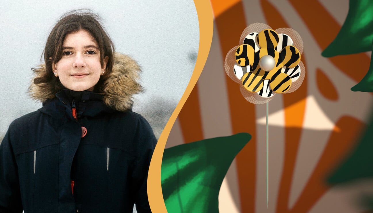 Hana Bozickovic är en av barnen som 2021 skapat den digitala majblomman.