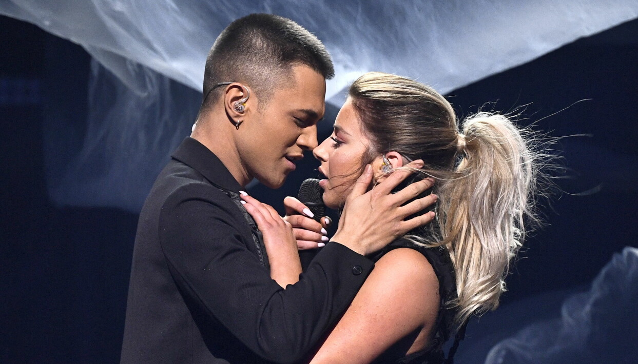 Hanna Ferm och Liamoo i Melodifestivalen 2019. Foto: TT Hanna Ferm och Liamoo i Melodifestivalen 2019.