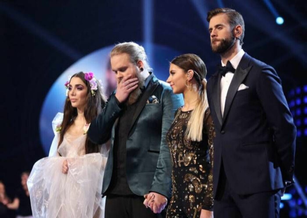 Så här såg det ut i <em>Idolfinalen</em> 2017. Från vänster: Gina Dirawi, Chris Kläfford, Hanna Ferm och Pär Lernström. Foto: Mattias Hansson/IBL Bildbyrå Idolfinalen 2017. Gina Dirawi, Chris Kläfford, Hanna Ferm och Pär Lernström.