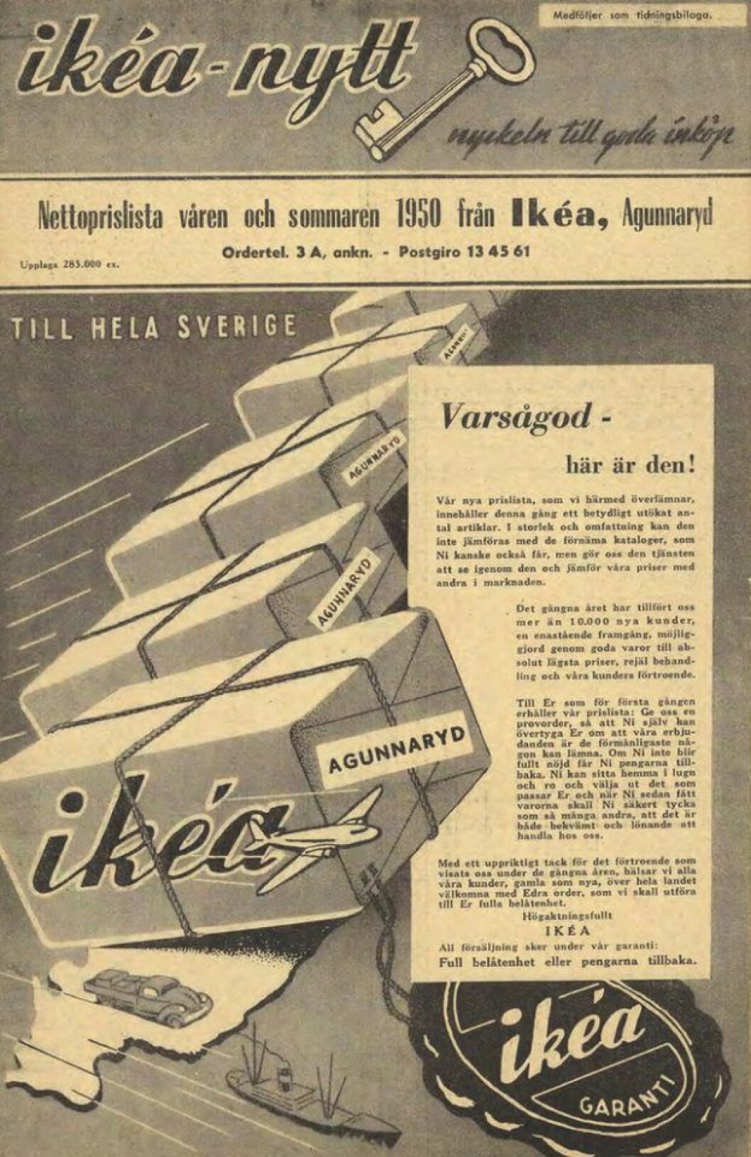 Första Ikeakatalogen från 1950