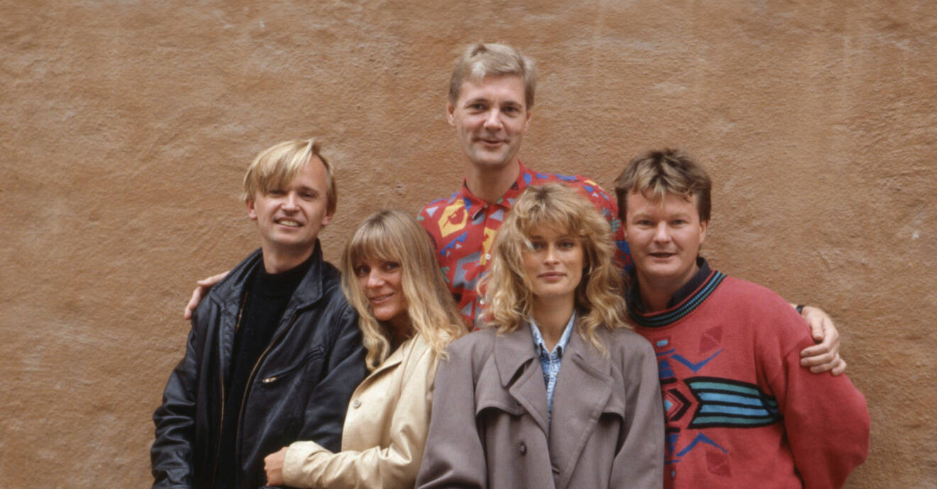 Lorrygänget 1992: Johan Ulveson, Ulla Skoog, Claes Månsson, Gunnel Fred och Peter Dalle.