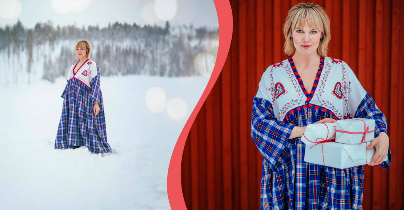 Clara ”Underbara Clara” i vintermiljö i Västerbotten.