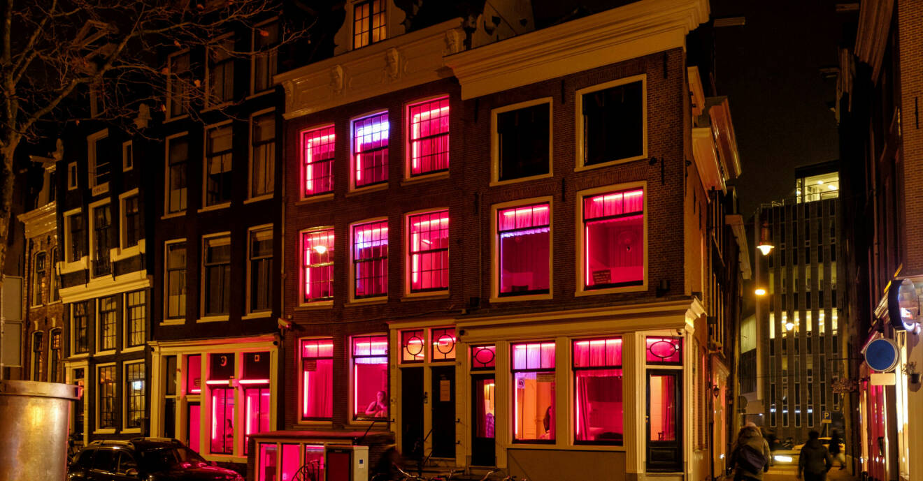 Red light district i Amsterdam.