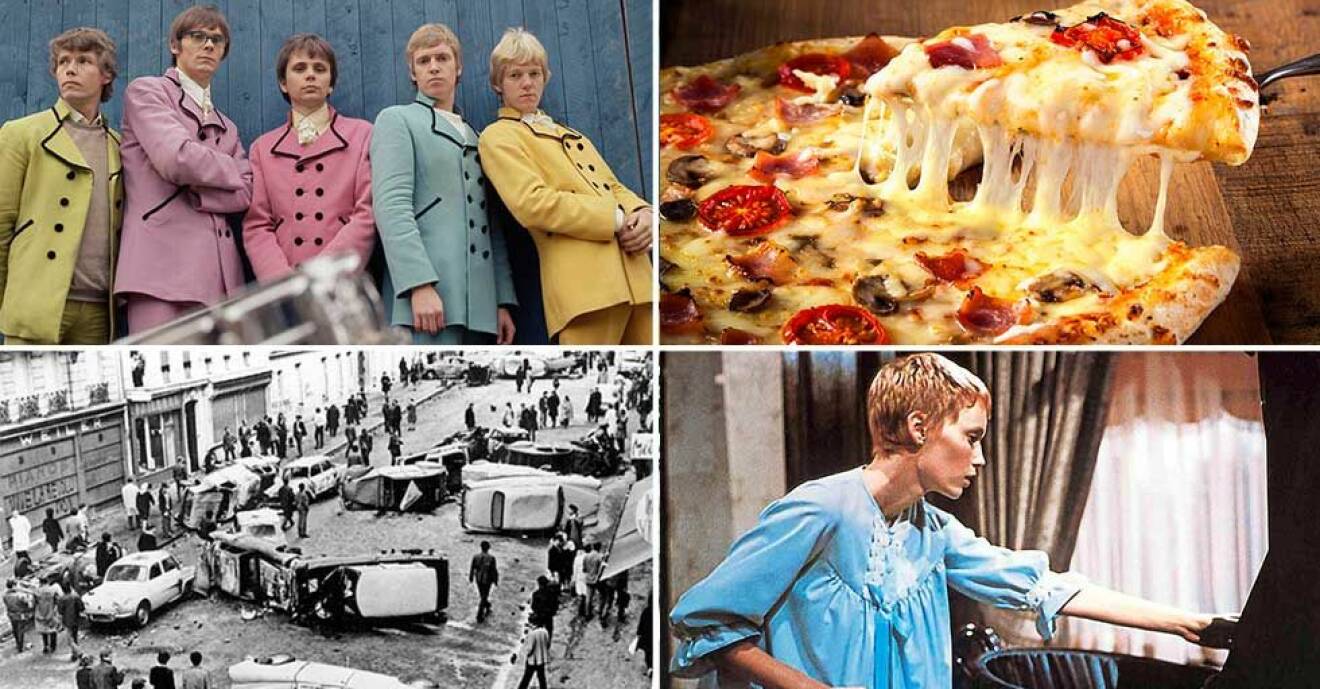 År 1968 var ett revolutionens år. MLK och Robert Kennedy sköts. Flamingokvintetten spelades på radio och pizzar kom till Sverige.