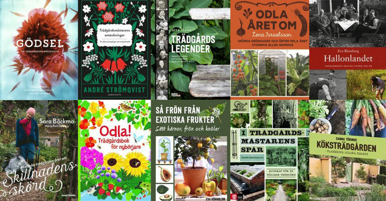 Vi har valt ut 10 trädgårdsböcker från årets bokrea.