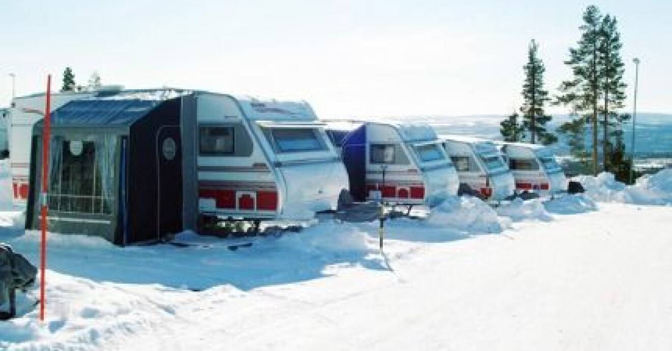 Camping på vintern.