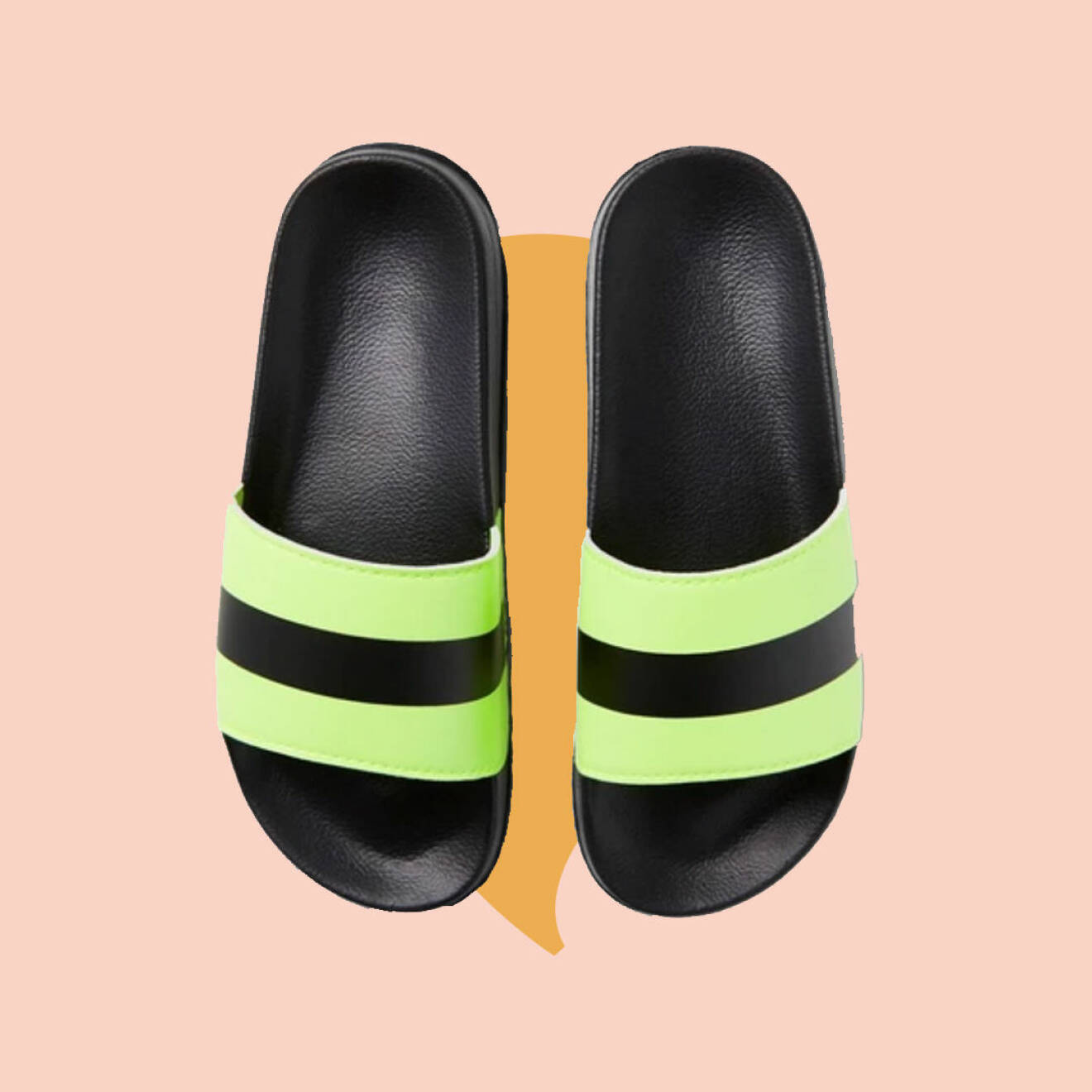Svart/gröna slip in sandaler