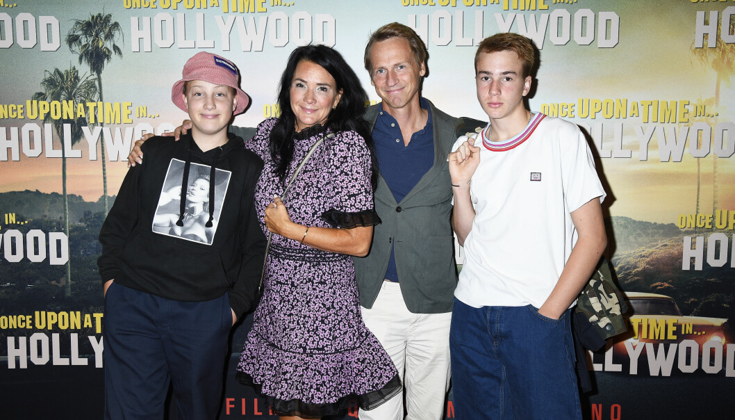 Tv-profilen Sofia Wistam med make Magnus Wistam och sönerna Texas och Lennox. Foto:TT Sofia Wistam och Magnus Wistam är föräldrar till Texas och Lennox.