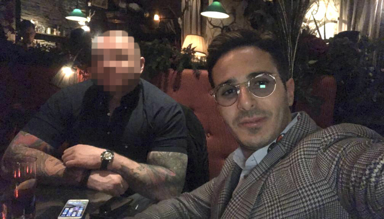 Simon med sin livvakt någonstans i Europa. Simon Leviev med sin livvakt någonstans i Europa.