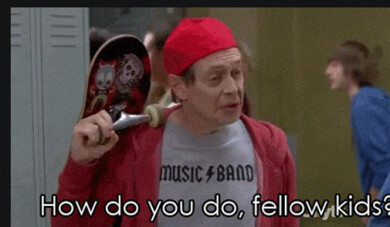 Steve Buscemi försöker smälta in bland ungdomarna i tv-showen <i>30 Rock</i>. Foto: Youtube Steve Buscemi i tv-showen 30 Rock.