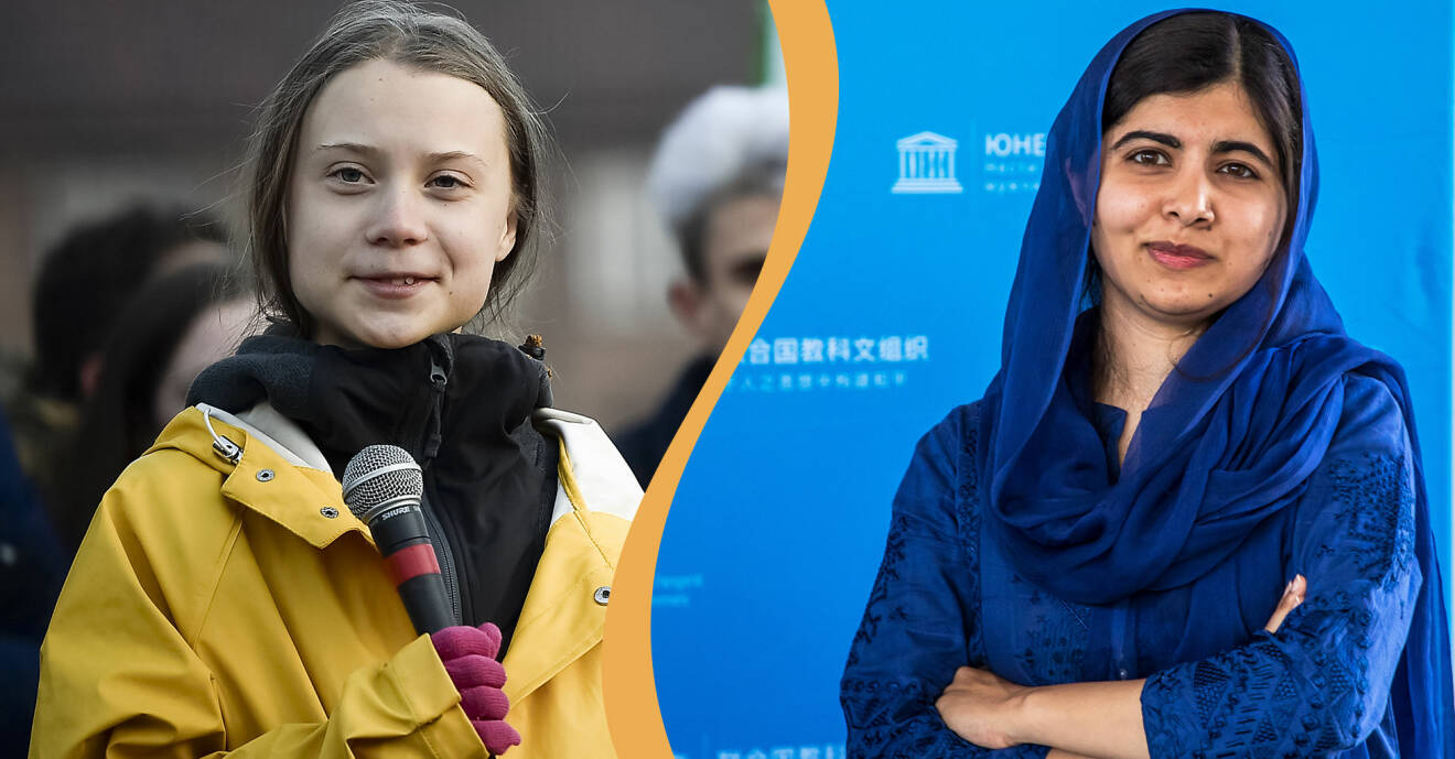 Greta Thunberg och Malala Yousafzai.
