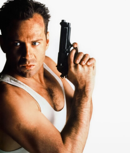 Ho-ho-ho! Finns här några snälla terrorister? Bruce Willis söker julefriden i <i>Die Hard</i> Bruce Willis som John McClane i i <i>Die hard</i>