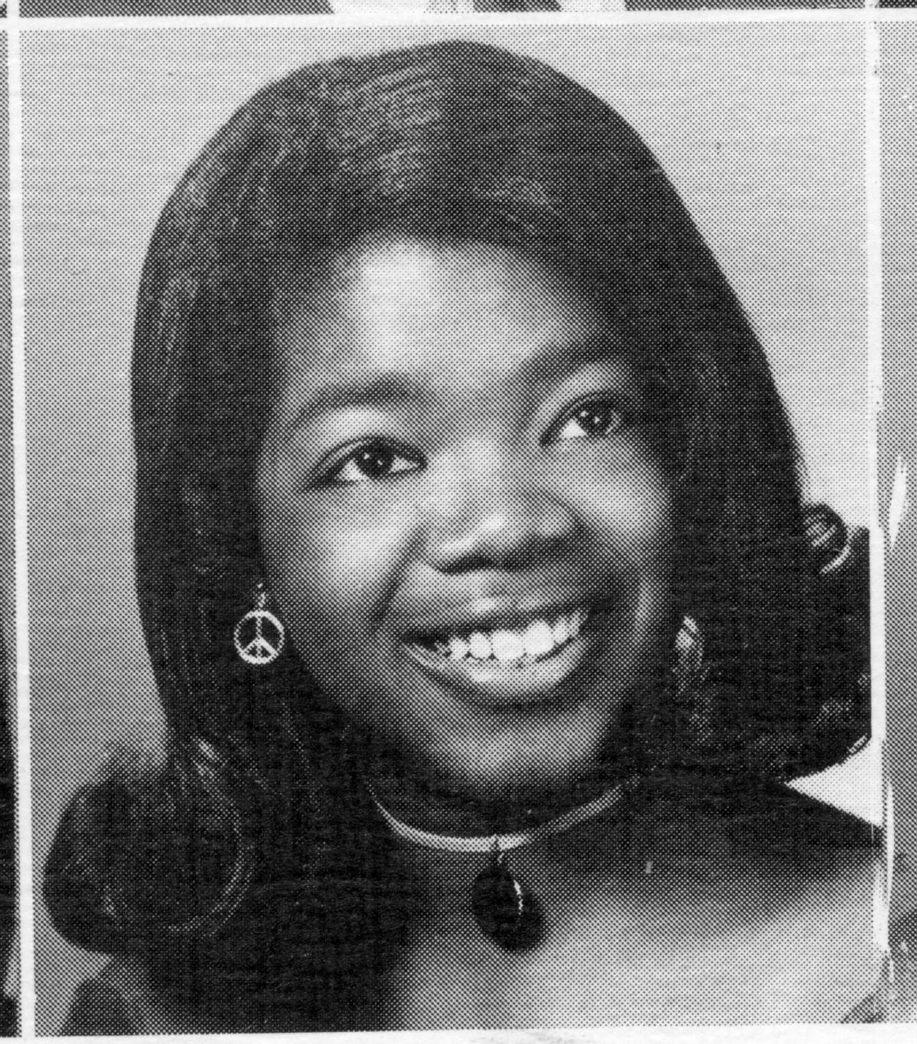 En ung Oprah Winfrey, ur årsboken i high school 1971.