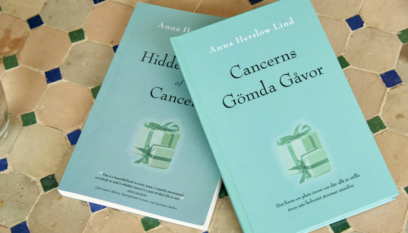 Anna har skrivit boken Cancerns gömda gåvor. Här är bokomslaget.