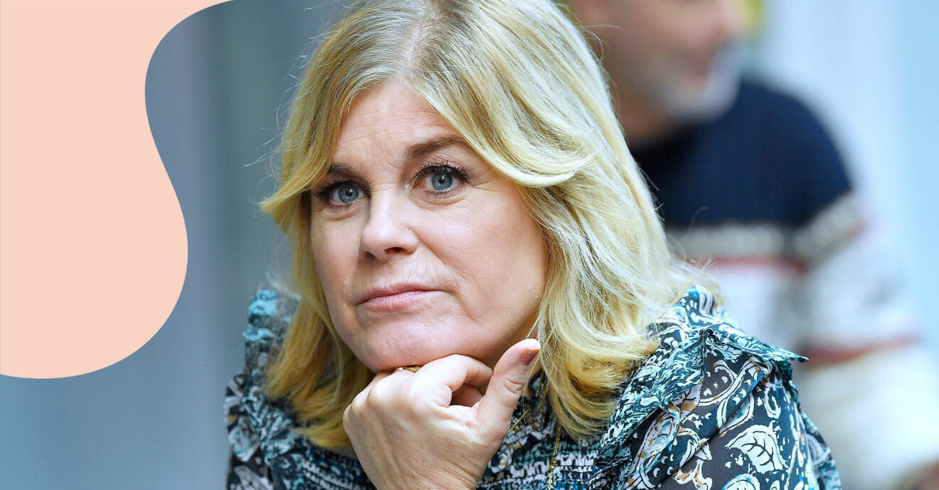 Pernilla Wahlgren på pressträff inför SVT-serien Stjärnorna på slottet.