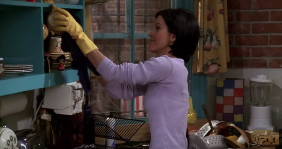 Monica i den hyllade komediserien <i>Friends</i> är vår tids kanske mest kända ordningsfreak. <i>Foto: Youtube</i>