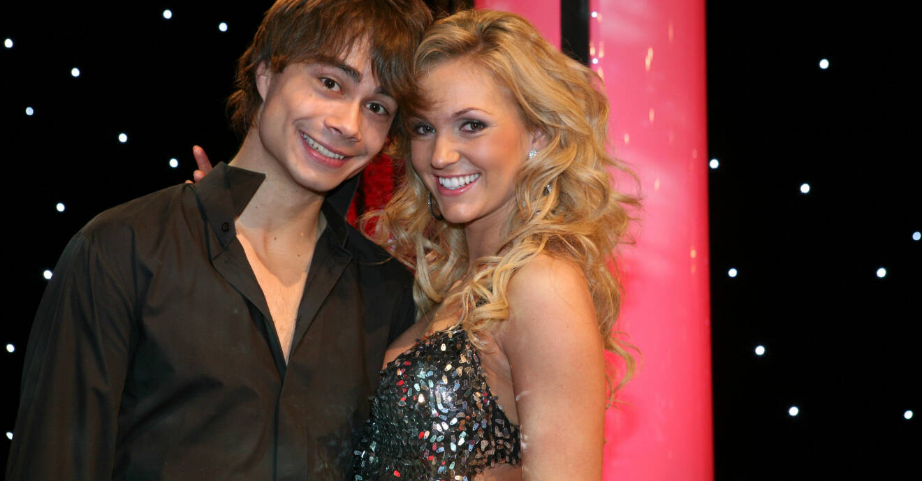 Alexander Rybak och Malin Johansson under inspelningarna av Let's dance 2011.
