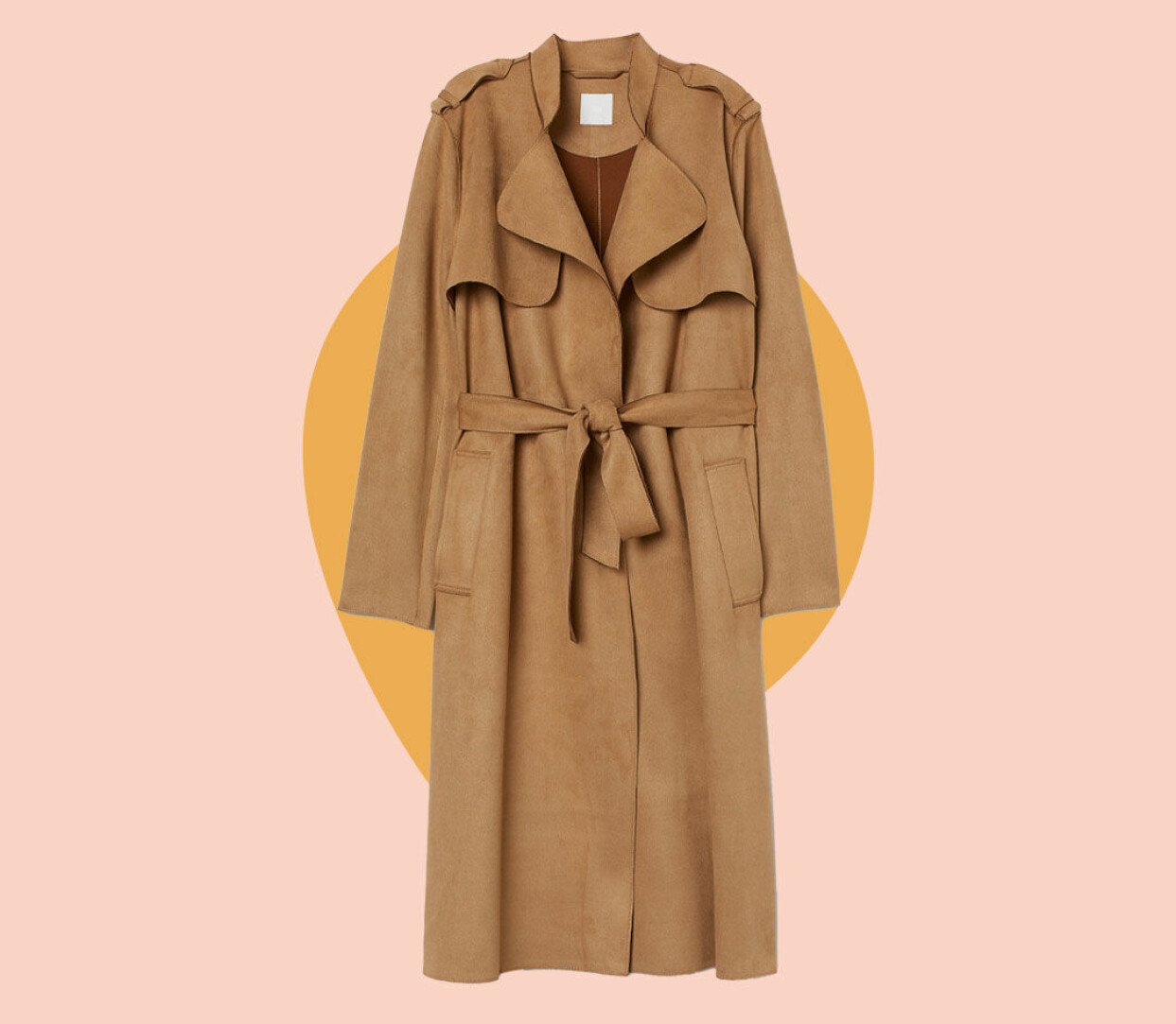 Trenchcoat i mockaimitation från H&M.