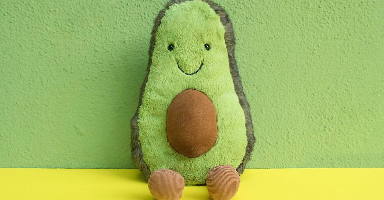 Ett mjukisdjur i form av en avokado.