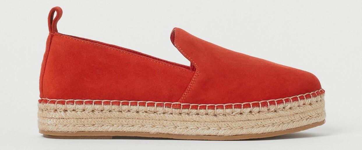 Orange espadrill i mocka, från H&M