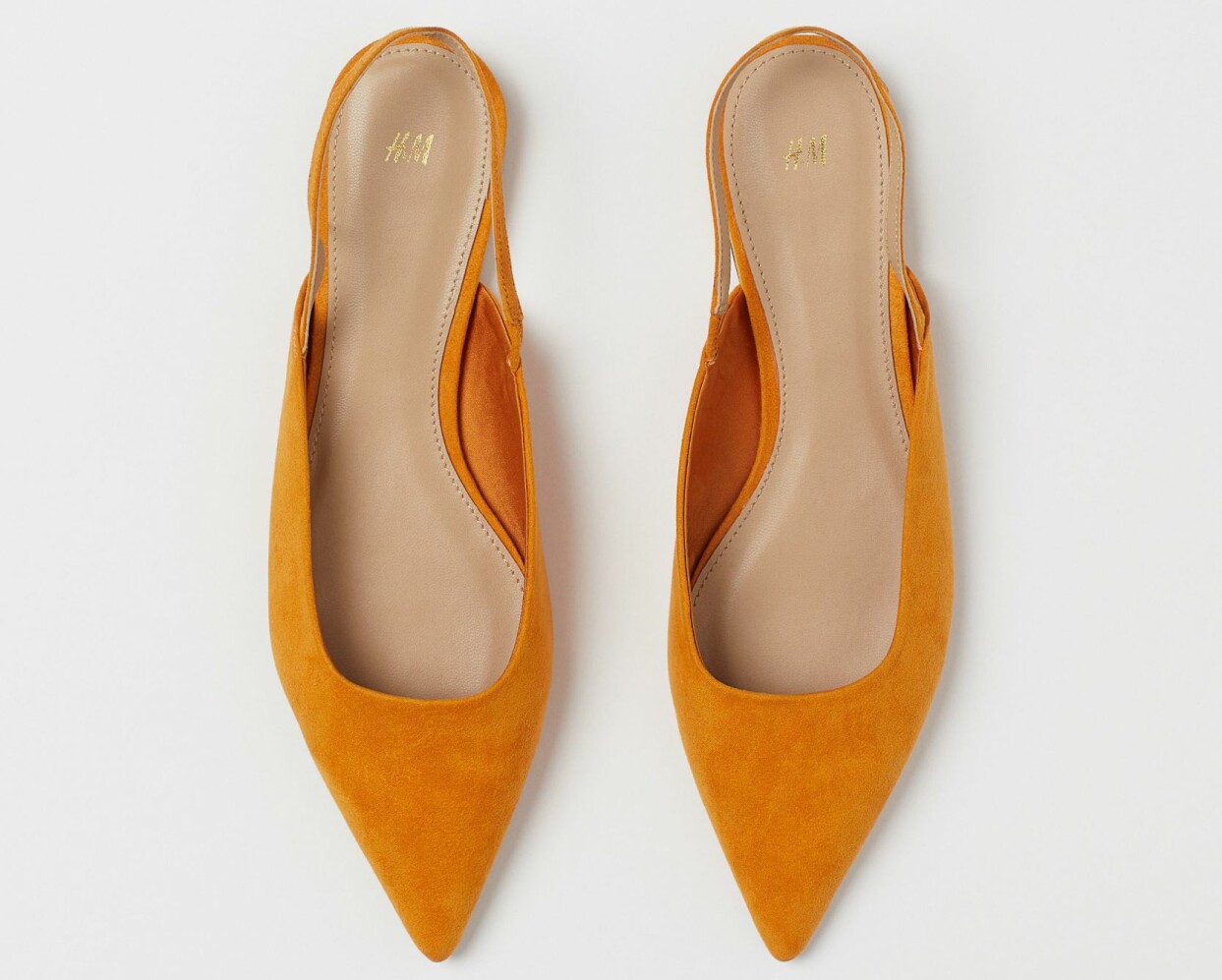 Orange sling back i mocka från H&M