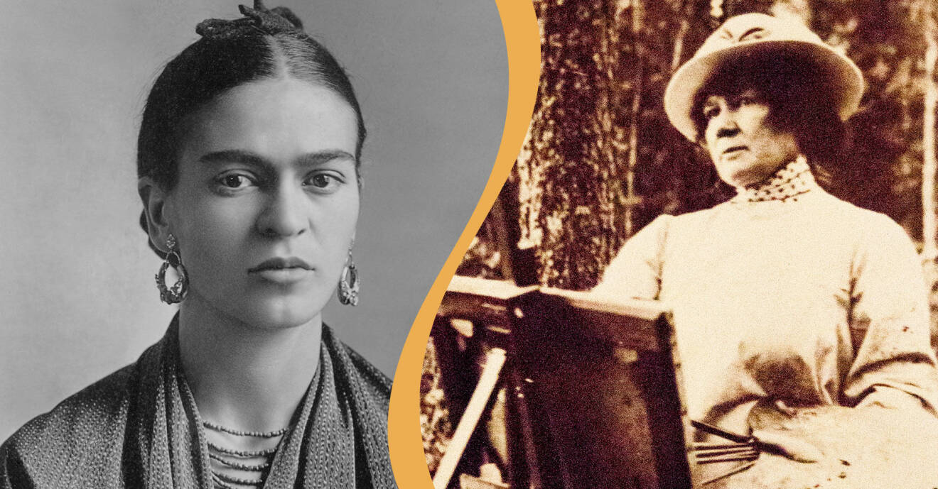 Frida Kahlo till vänster, Jenny Nyström till höger.