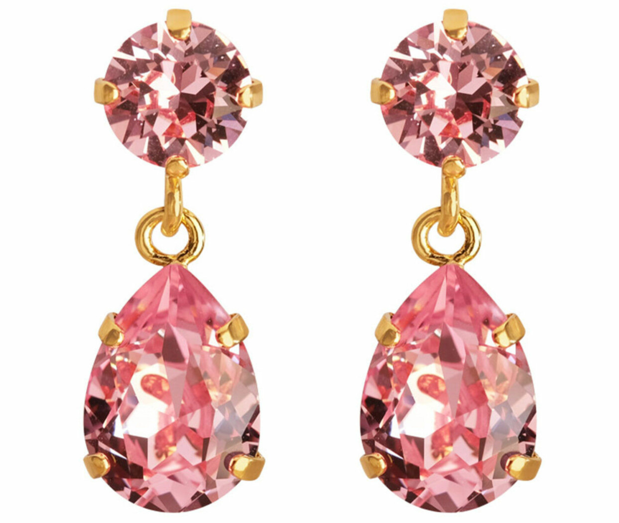 Guldpläterade örhängen med Swarovski-kristaller, från Caroline Svedbom