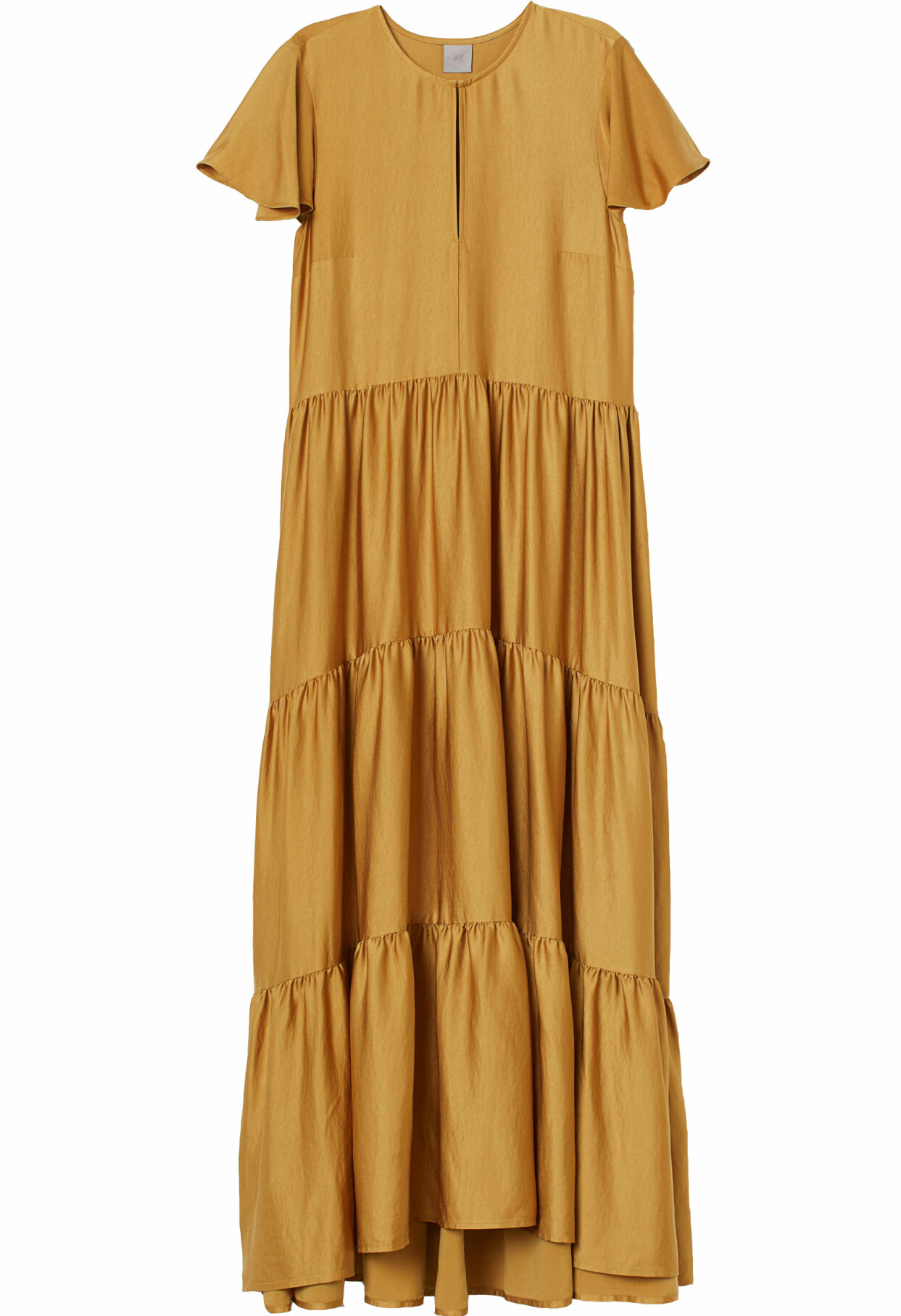 Lejongul maxiklänning i satin med volangvåder, från H&M