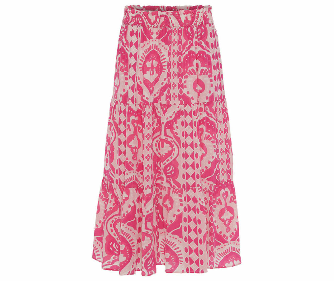 Rosa, lång mönstrad kjol med volangvåder, från Day Birger et Mikkelsen
