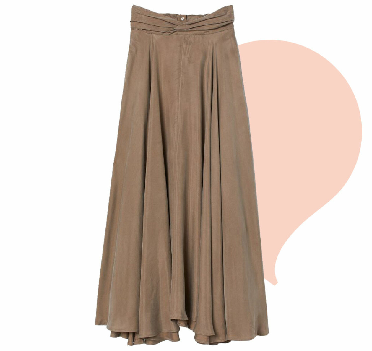 Lång beige, vid kjol från H&M