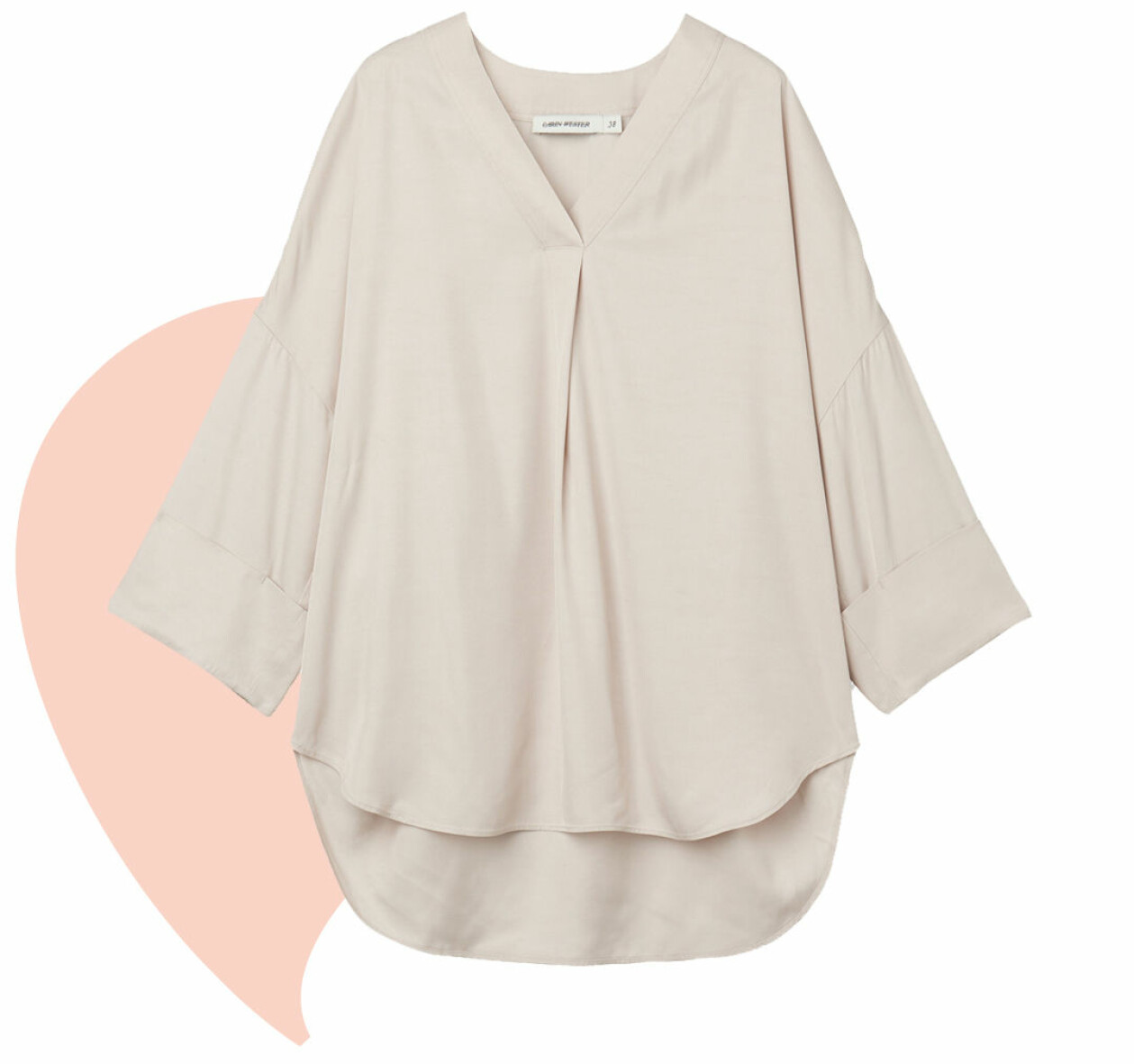 Offwhite v-ringad blus med 3/4-ärm, från Carin Wester hos Åhléns