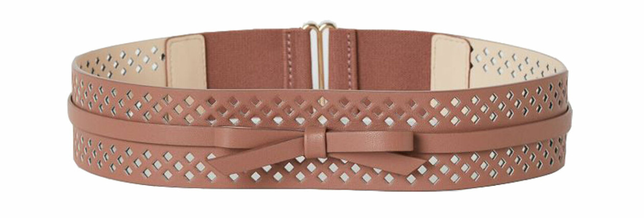 Brett midjebälte med perforering och rosett, rosa, från H&M