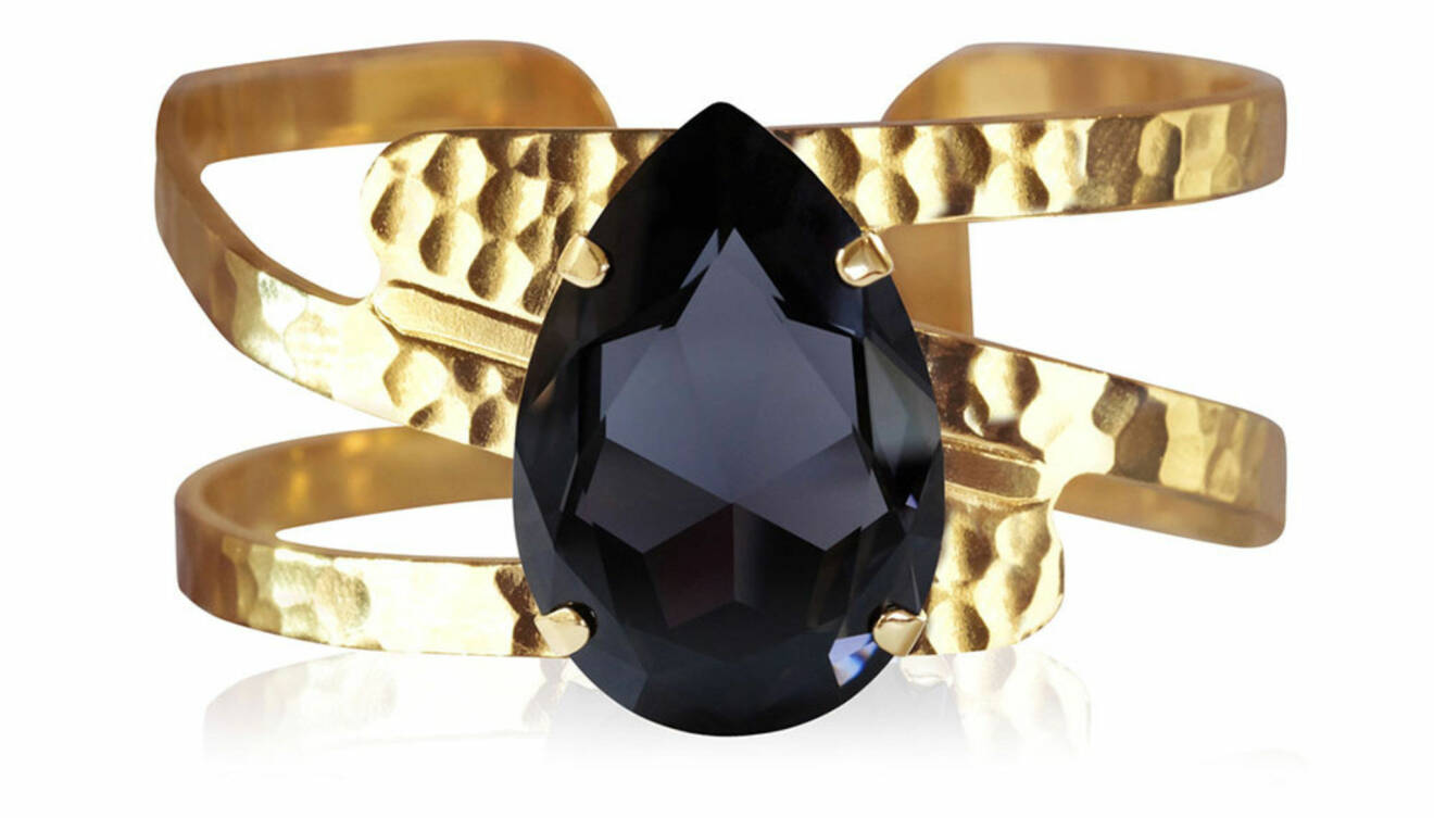 Guldpläterat armband med svart sten, från Caroline Svedbom