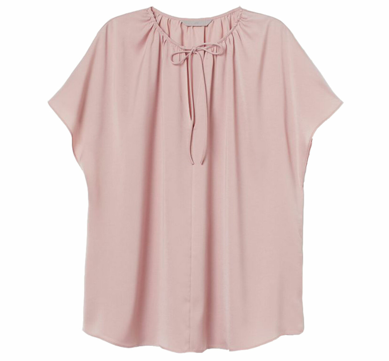 Rosa blus med knyt i halsen, från H&M