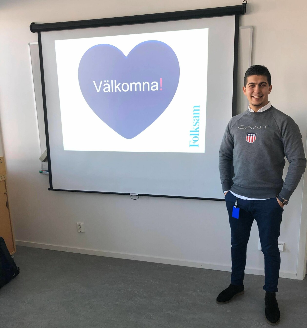 Jobbet på Folksam är bara ett av många Mahmood haft sedan han kom till Kramfors. Foto: Privat Mahmood Al Hahmeed
