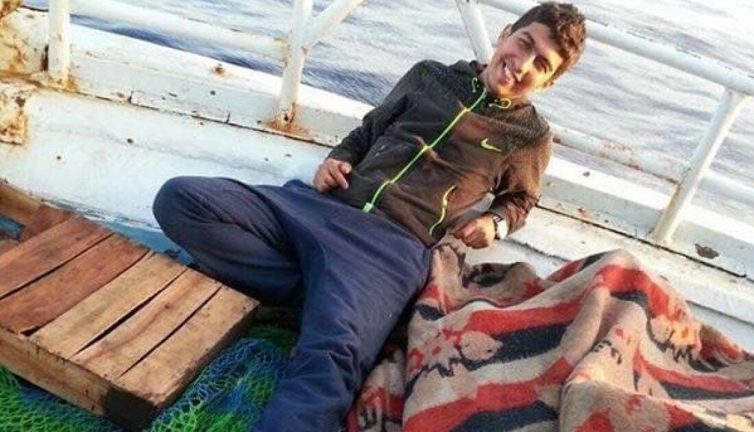 Mahmood tog båten över Medelhavet för att fly kriget i Syrien. Foto: Privat Mahmood Al Hameed på vägen till Europa