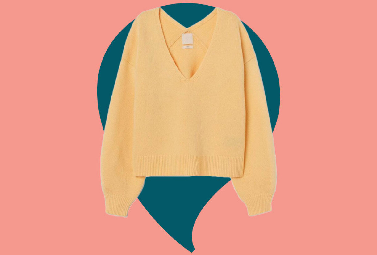 Gul v-ringad kofta från H&M