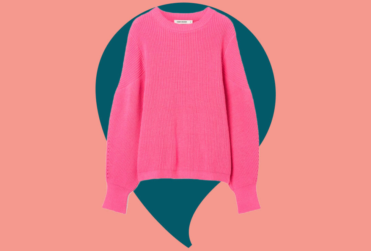 Rosa stickad tröja från Carin Wester