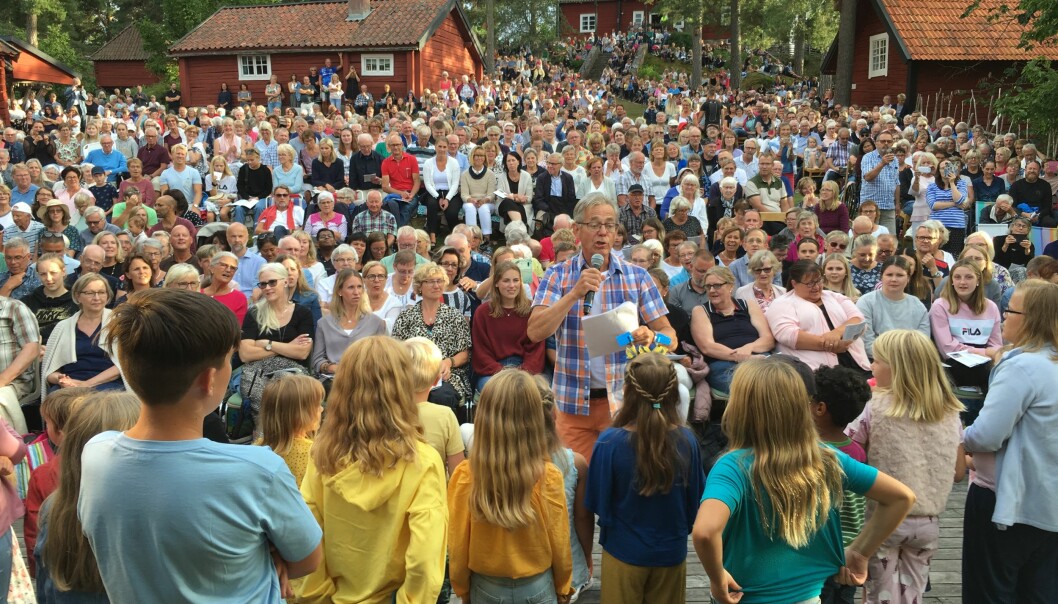 Allsång i Kisa. Foto: Pressbild Kisa allsång.
