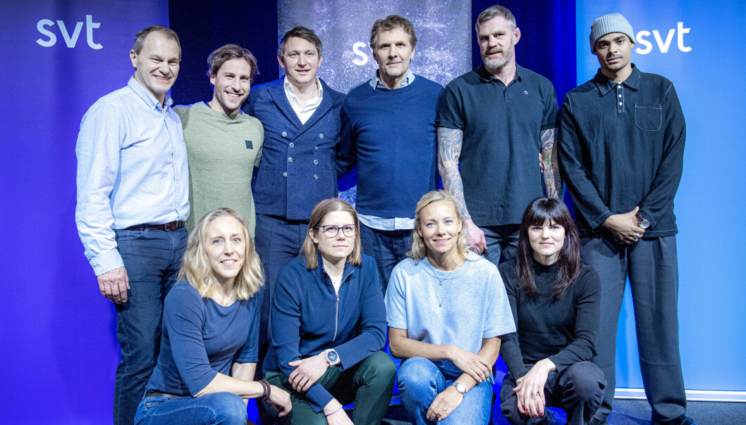 Deltagarna i <i>Mästarnas mästare</i> 2020: Kenneth Hansen, Henrik Windstedt, Kim Källström, programledare Micke Leijnegard, Jörgen Kruth, Michel Tornéus, Pernilla Johansson, Ida Ingemarsdotter, Frida Hansdotter och Susanna Kallur. Foto: Marcus Eriksson/Aftonbladet/TT Deltagarna i Mästarnas mästare 2020: Kenneth Hansen, Henrik Windstedt, Kim Källström, programledare Micke Leijnegard, Jörgen Kruth, Michel Tornéus, Pernilla Johansson, Ida Ingemarsdotter, Frida Hansdotter och Susanna Kallur.